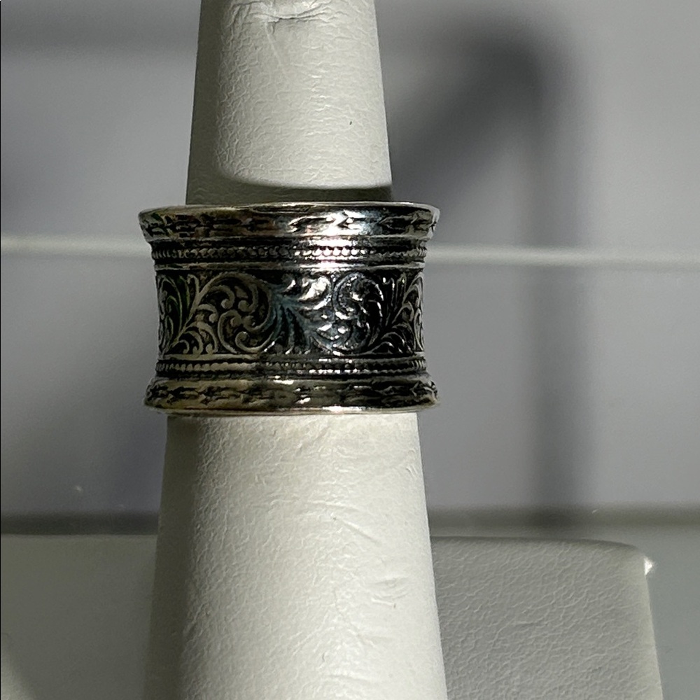 NWT Designer Passage To Israel Sterling Silver Scroll Design Band Ring